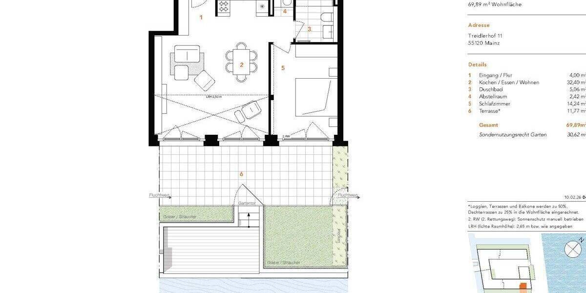 Etagenwohnung Mainz Altstadt - 2 Zimmer, 69 m&sup2;, 599.900&euro; | Angebot:25702292