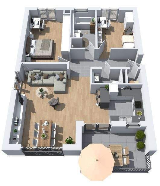 3 Zimmer-Wohnung mit eigenem Garten, Einbauküche und Tiefgaragenstellplatz