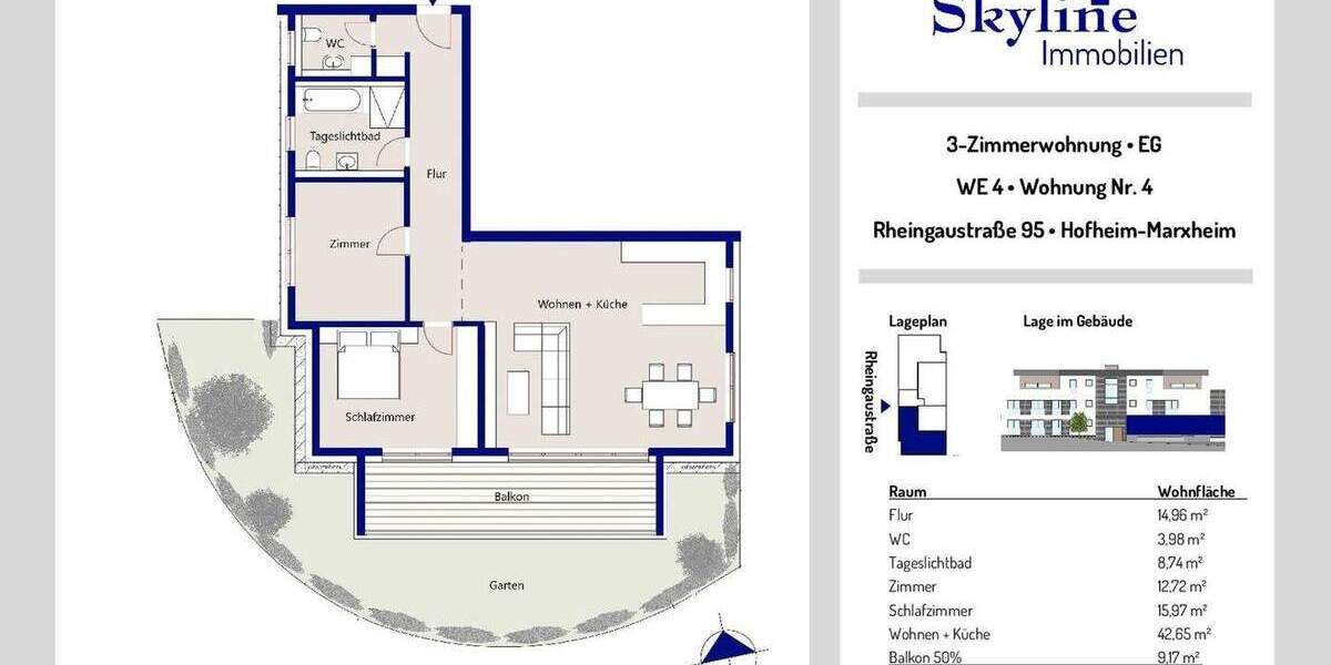 Etagenwohnung Hofheim - 3 Zimmer, 106 m&sup2;, 579.000&euro; | Angebot:25727496