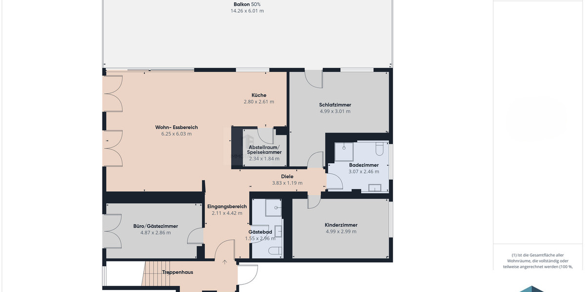Etagenwohnung Bingen am Rhein Bingerbrück - 4 Zimmer, 166 m&sup2;, 862.420&euro; | Angebot:26117709