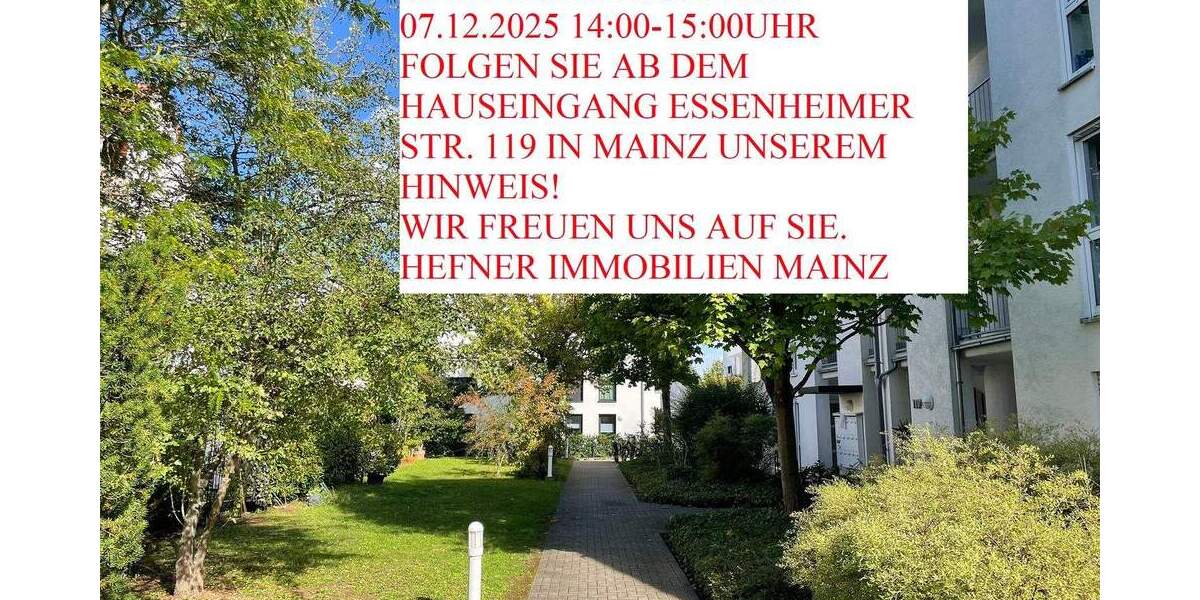 *NEU* OPEN HOUSE SONNTAG 07.12.2025 14:00-15:00UHR AB DEM HAUSEINGANG ESSENHEIMER STR. 119 IN MAINZ UNSEREM HINWEIS FOLGEN! 2 zimmer