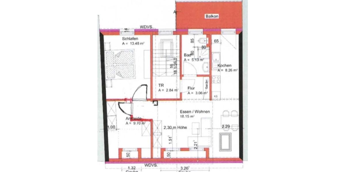 Dachgeschoßwohnung Frankfurt am Main Innenstadt 1 - 3 Zimmer, 65 m&sup2;, 1.390&euro; | Angebot:25364384