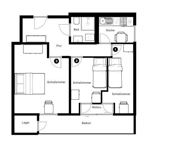 Etagenwohnung Schwalbach am Taunus - 1 Zimmer, 10 m&sup2;, 445&euro; | Angebot:26443565